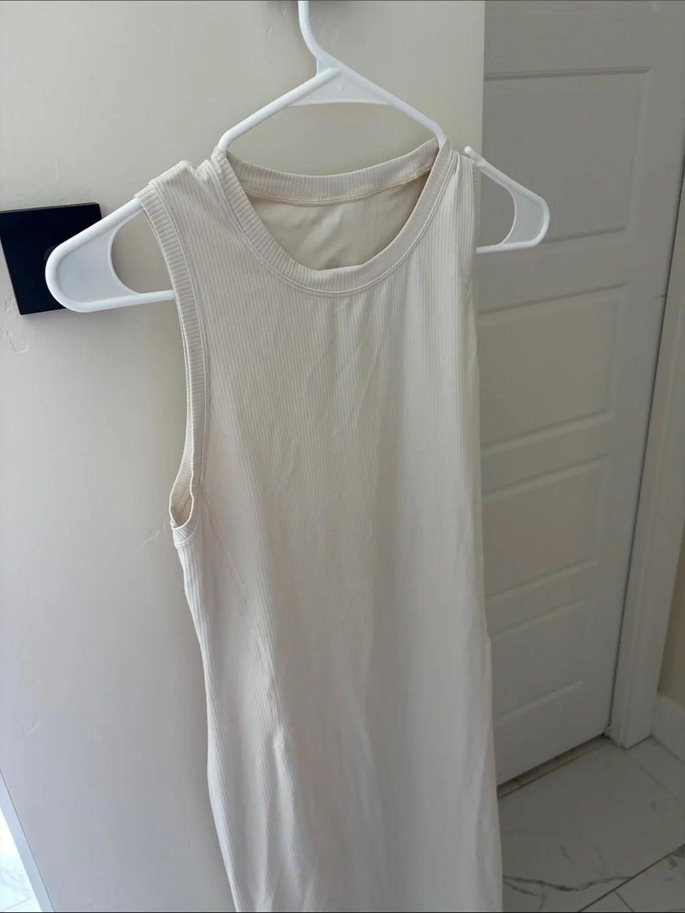 lululemon athletica Cream Sleeveless Ribbed Maxi Dress